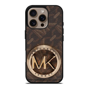 MICHAEL KORS LOGO MK WALLET BROWN iPhone 16 Plus Case Cover